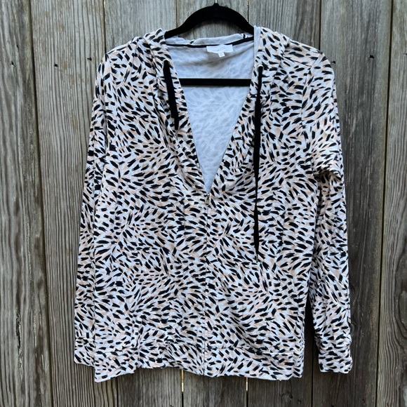 Soma Weekend Animal Print Hoodie Loungewear Sz Medium - Picture 2 of 9